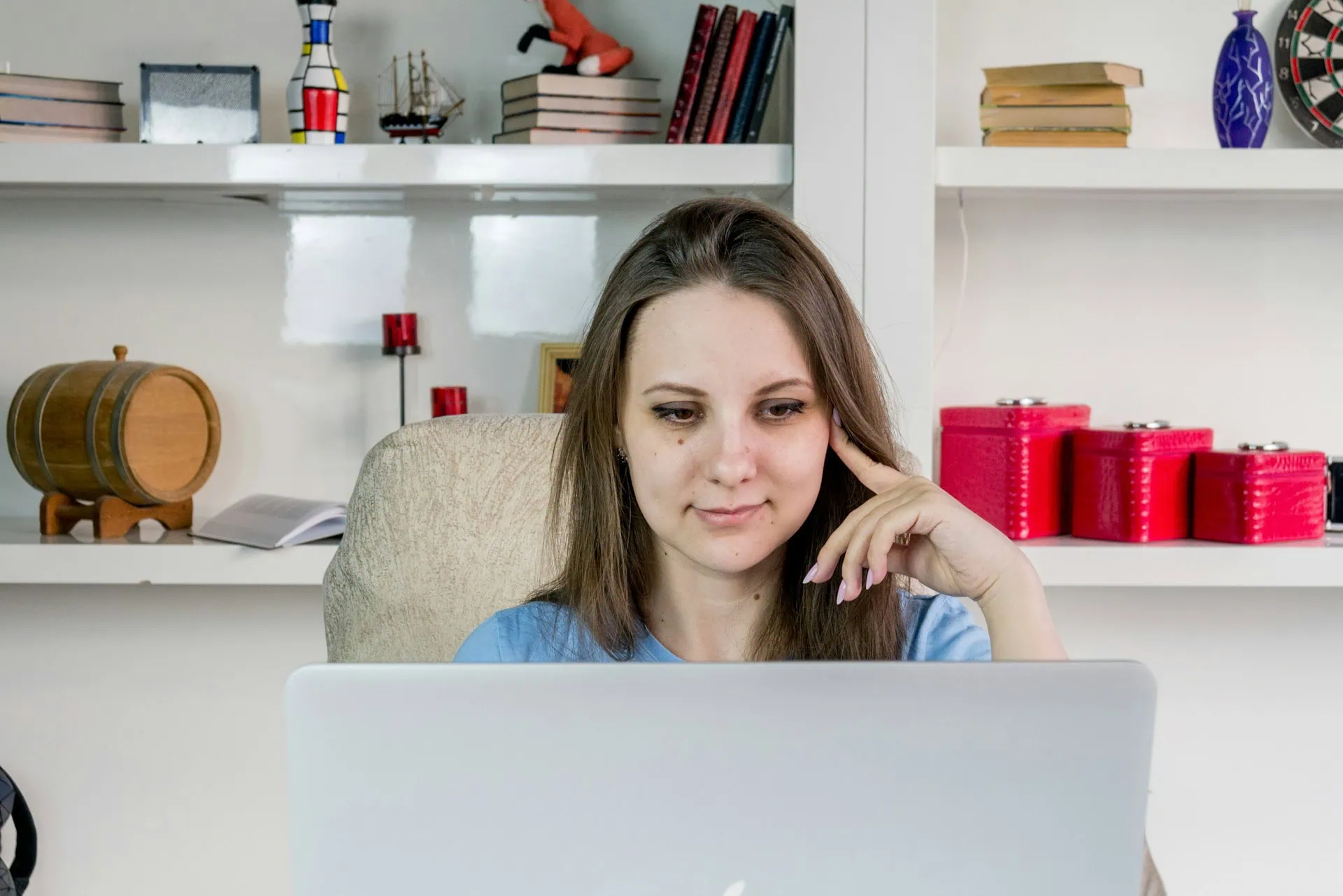 woman reviewing marketing agency services
