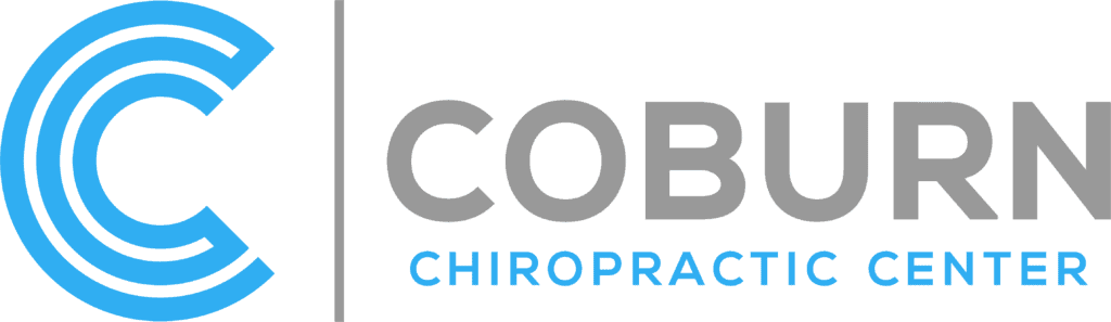 Logo for Coburn Chiropractic Center featuring a large blue stylized letter "C" on the left and the words "Coburn Chiropractic Center" in gray and blue, highlighting expertise in chiropractic care and relief from back pain. - Market Design Team: Define. Structure. Expand.