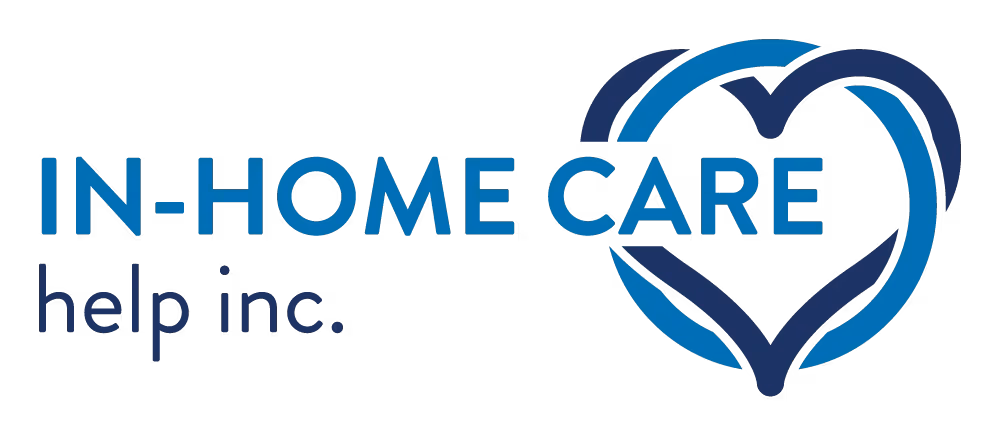logo with the words “in home care help inc.” next to a stylized blue heart shape formed by two curved lines, representing compassionate home care provided by help inc. market design team: define. structure. expand.